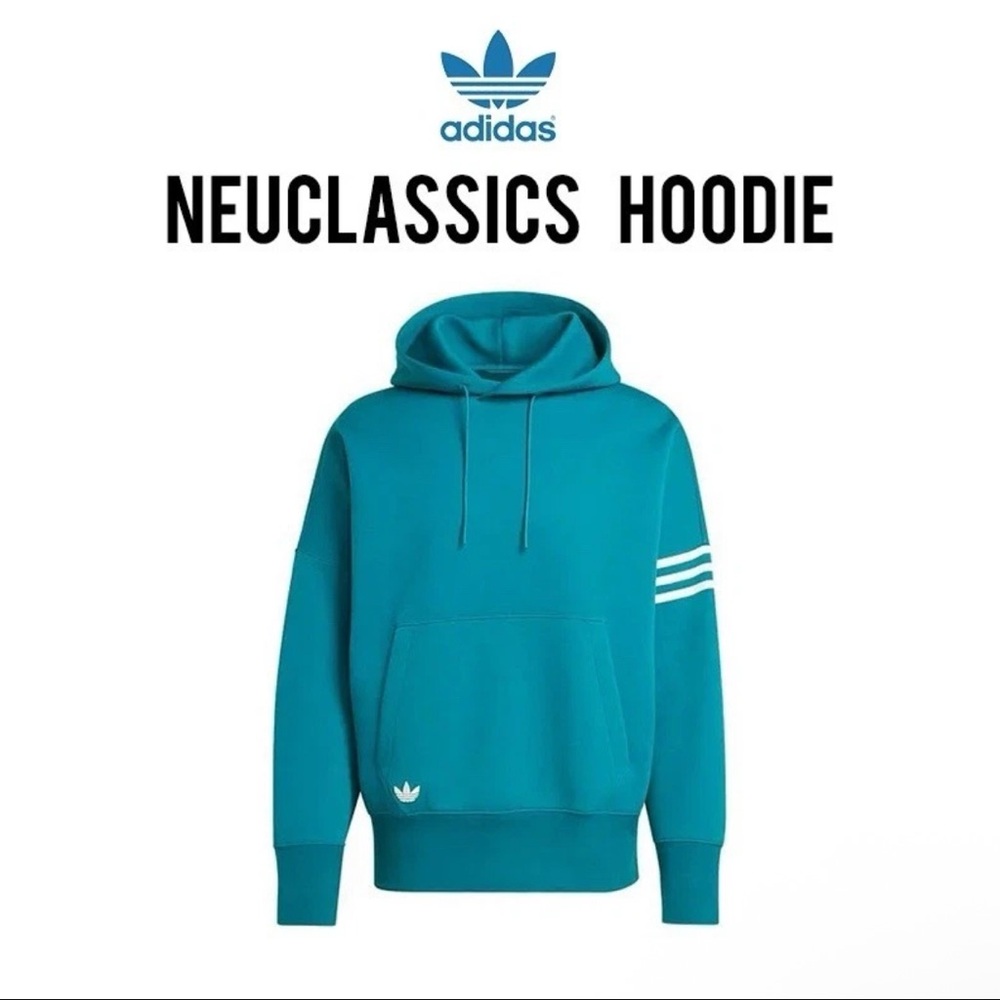 Adidas Blue Neuclassics Hoodie Legacy Teal for Men Small